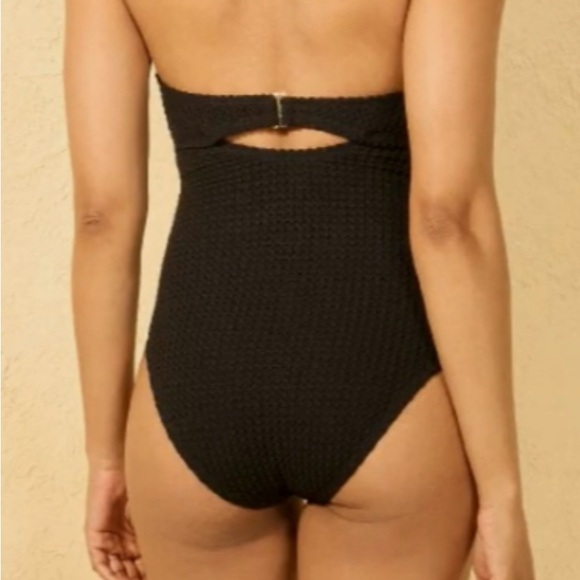 Black Strapless One Piece Swimsuit - Picture 2 of 4